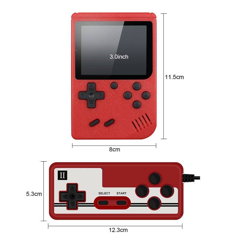 Mini console portátil de videogame retro manual, 8 bits de 3,0 polegadas, lcd colorido para crianças, jogo colorido, consola com 400 jogos incluido