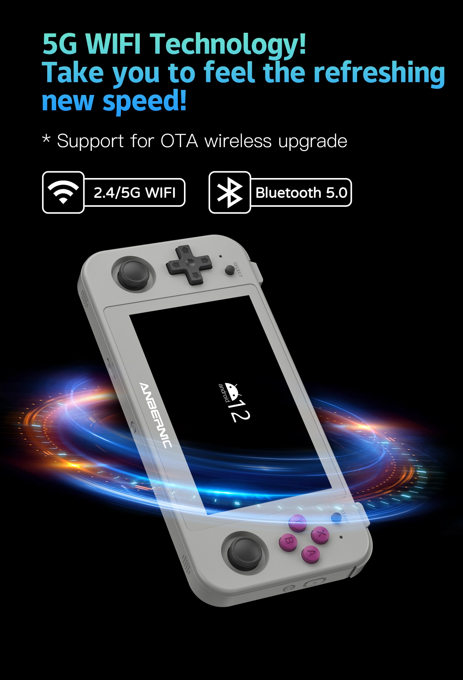 ANBERNIC RG505 Console portátil de jogos com sistema operacional Android 12